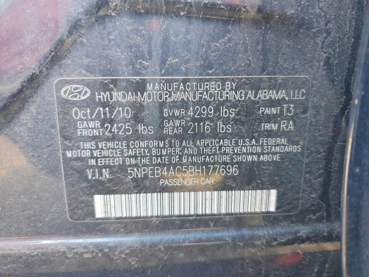 2011 HYUNDAI SONATA GLS photo 23
