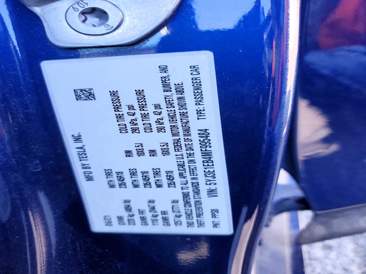 2021 TESLA MODEL 3 photo 37