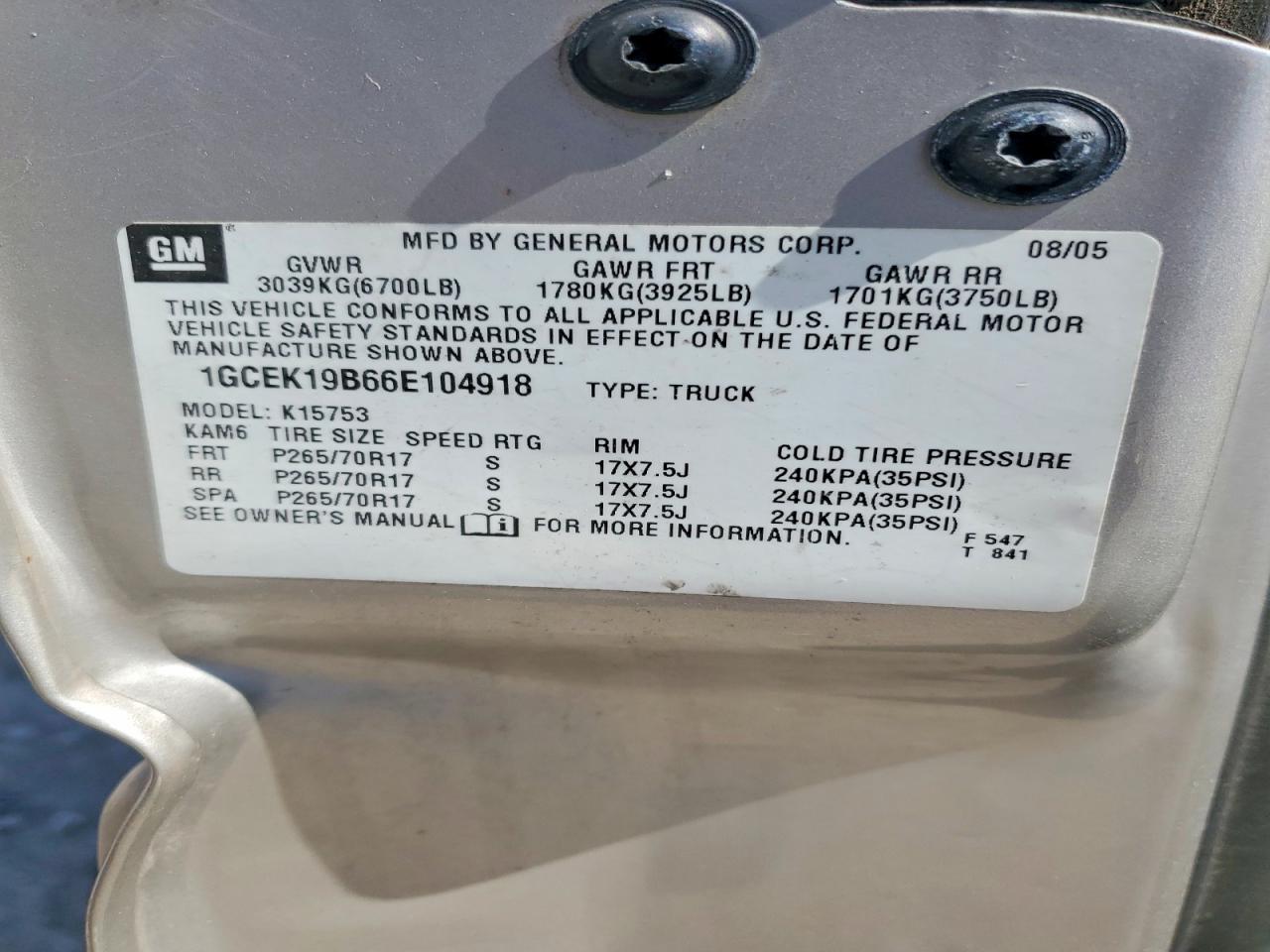 2006 CHEVROLET SILVERADO K1500 photo 23