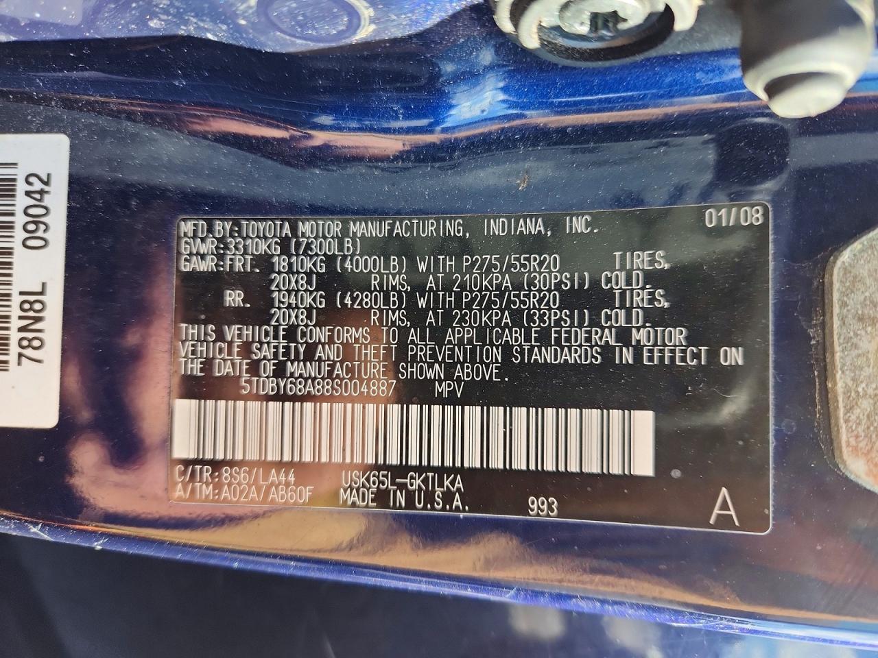 2008 TOYOTA SEQUOIA LIMITED photo 14