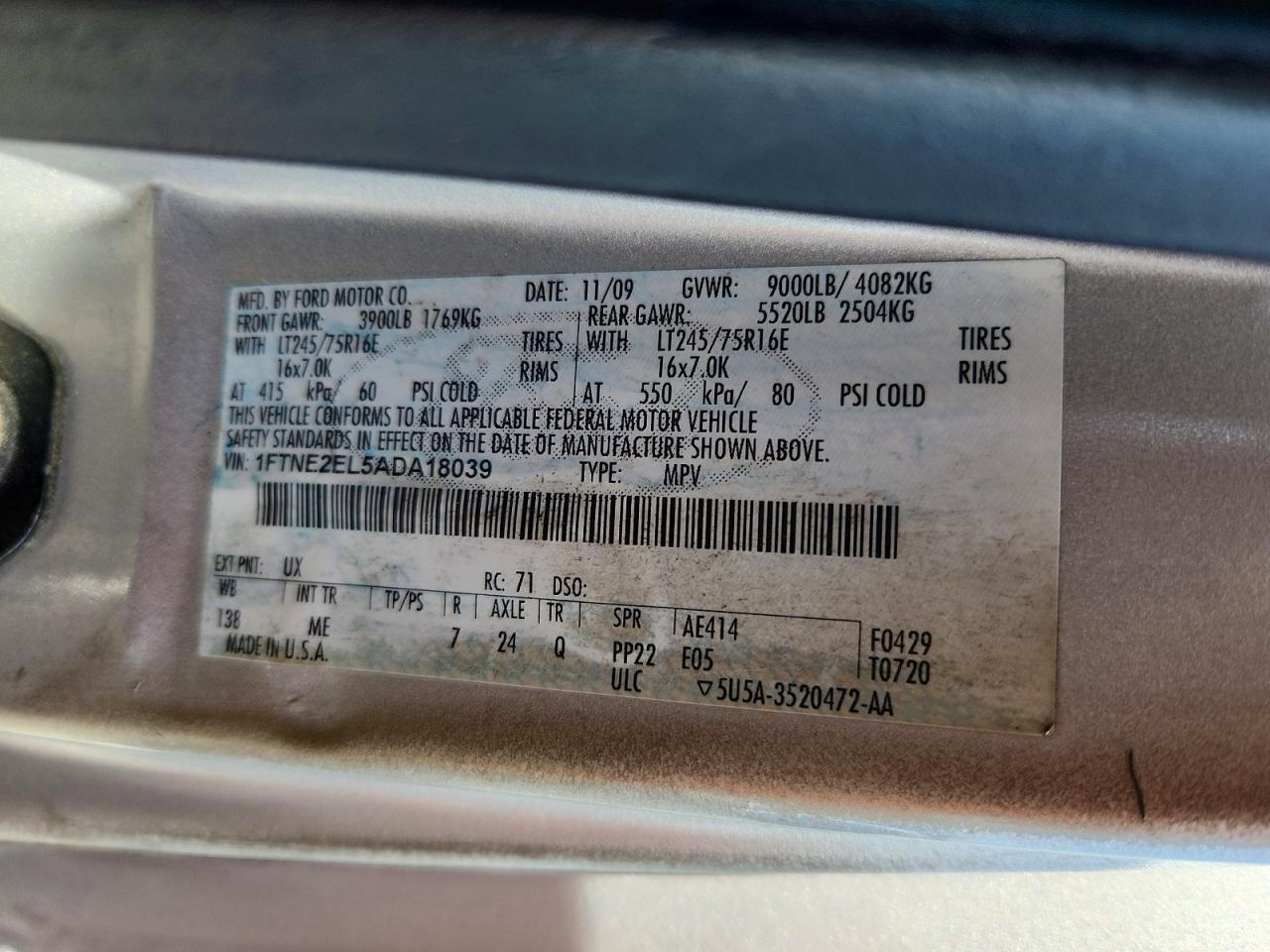 2010 FORD ECONOLINE E250 VAN photo 40