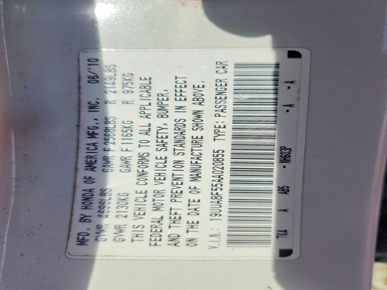 2010 ACURA TL photo 23