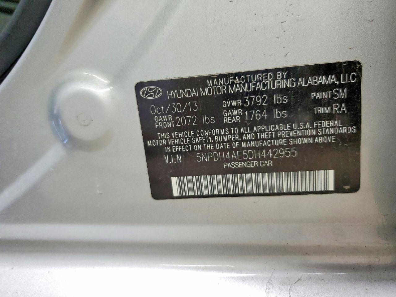 2013 HYUNDAI ELANTRA GLS photo 12