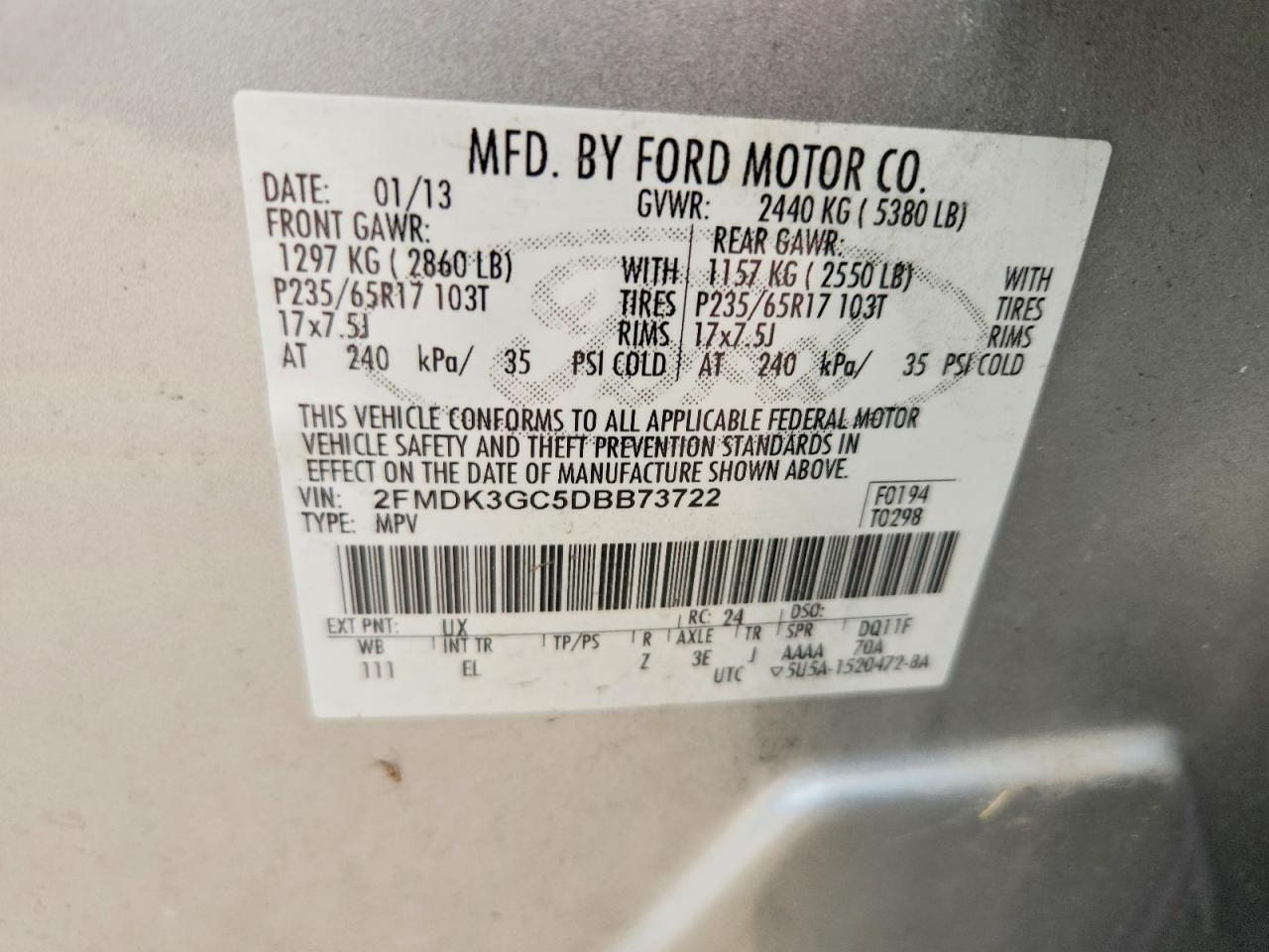 2013 FORD EDGE SE photo 25