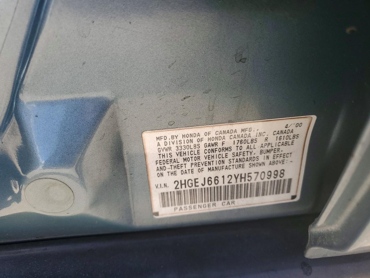 2000 HONDA CIVIC BASE photo 37