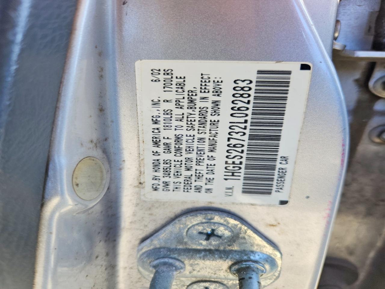 2002 HONDA CIVIC EX photo 12