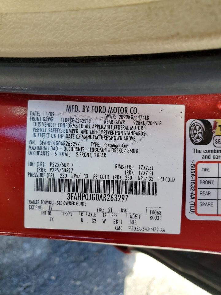 2010 FORD FUSION SEL photo 23