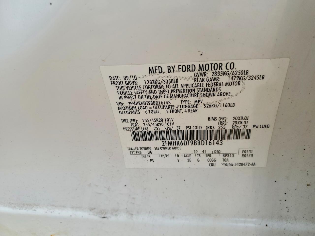 2011 FORD FLEX LIMITED photo 23