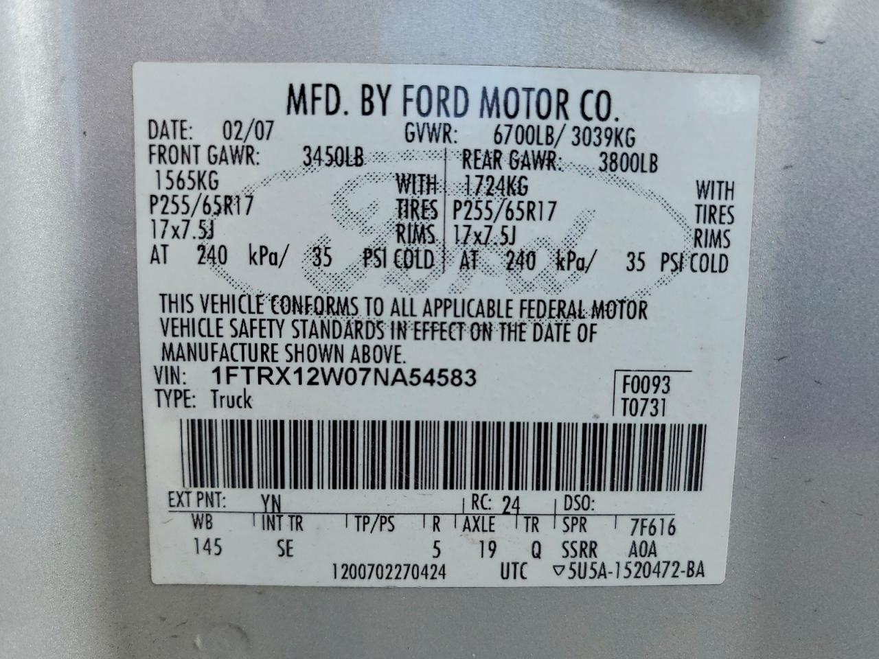 2007 FORD F150 photo 34