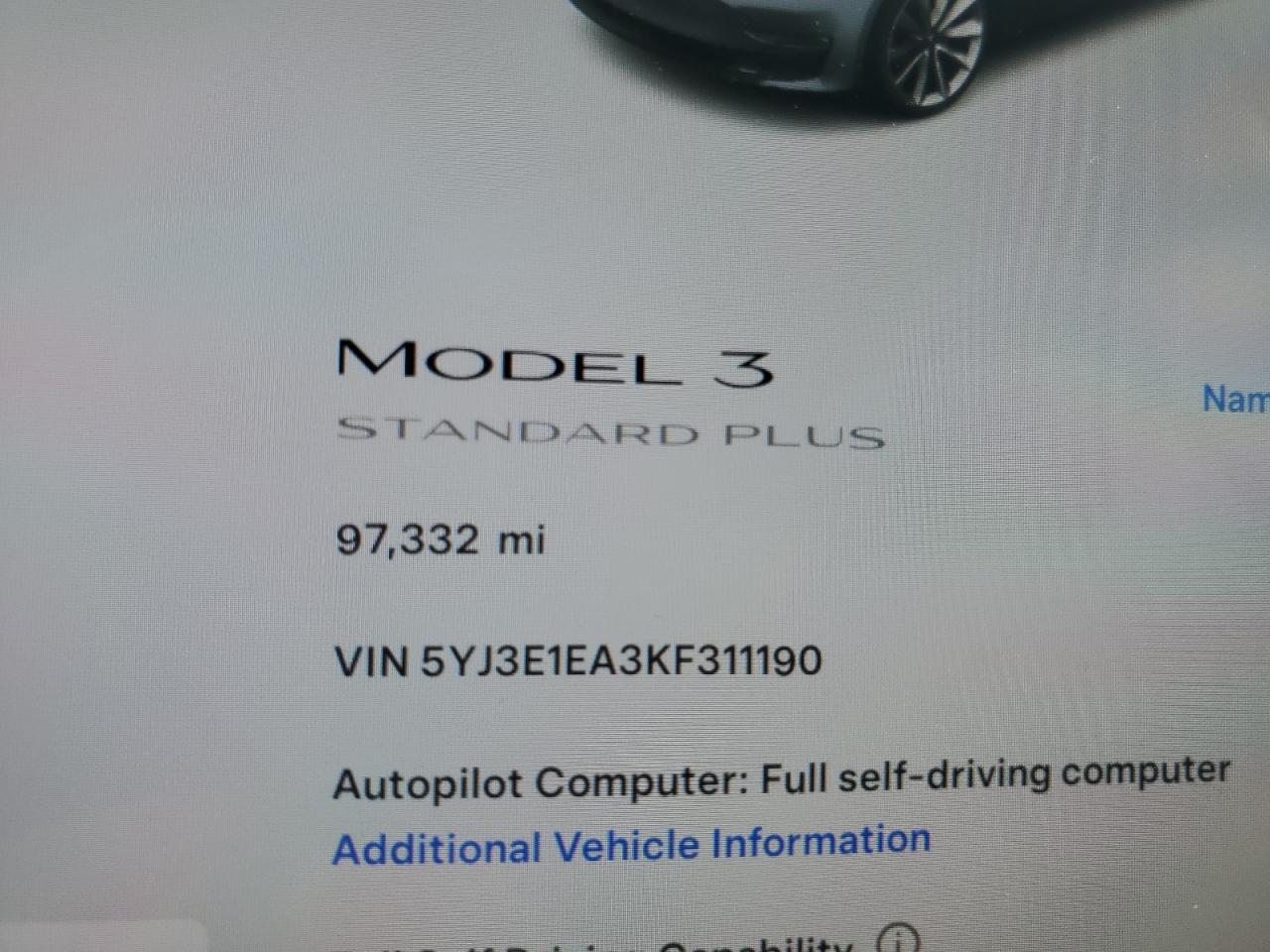 2019 TESLA MODEL 3 photo 9