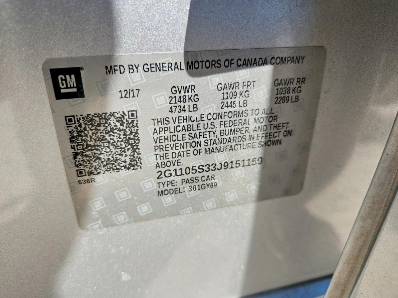 2018 CHEVROLET IMPALA LT photo 23