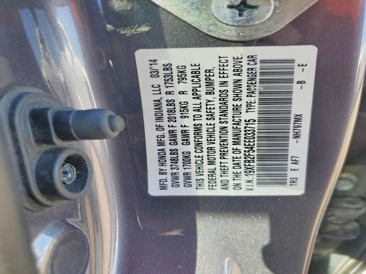 2014 HONDA CIVIC LX photo 23