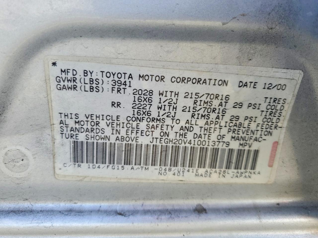2001 TOYOTA RAV4 BASE photo 23