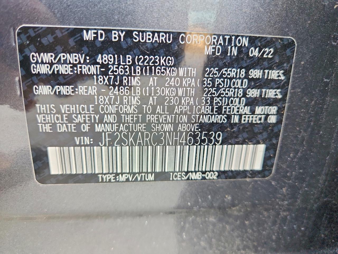 2022 SUBARU FORESTER TOURING photo 13