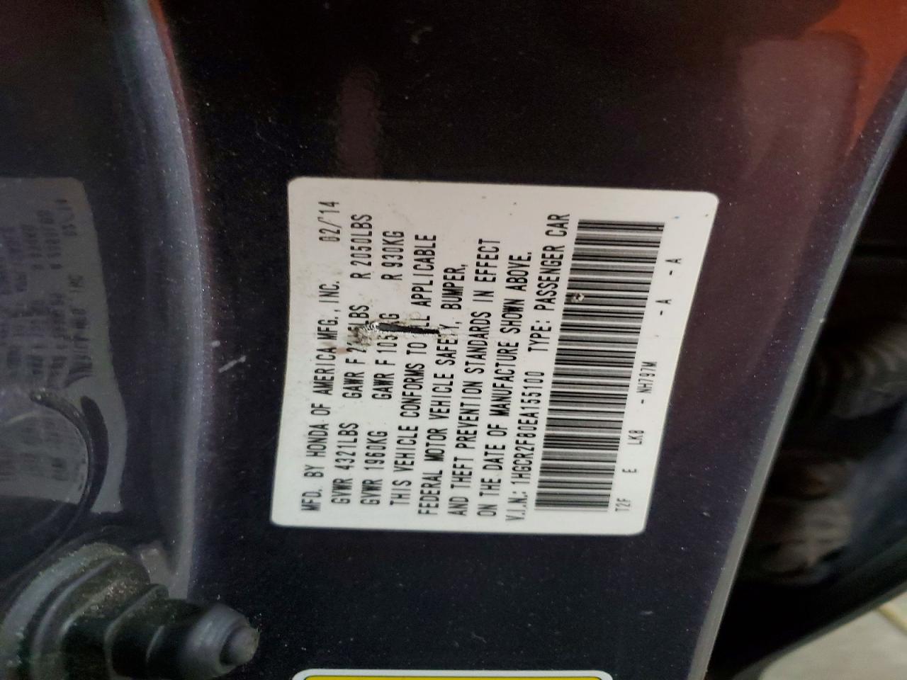 2014 HONDA ACCORD EXL photo 25