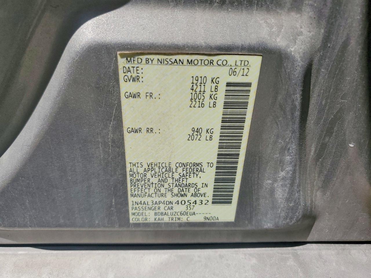 2013 NISSAN ALTIMA 2.5 photo 12