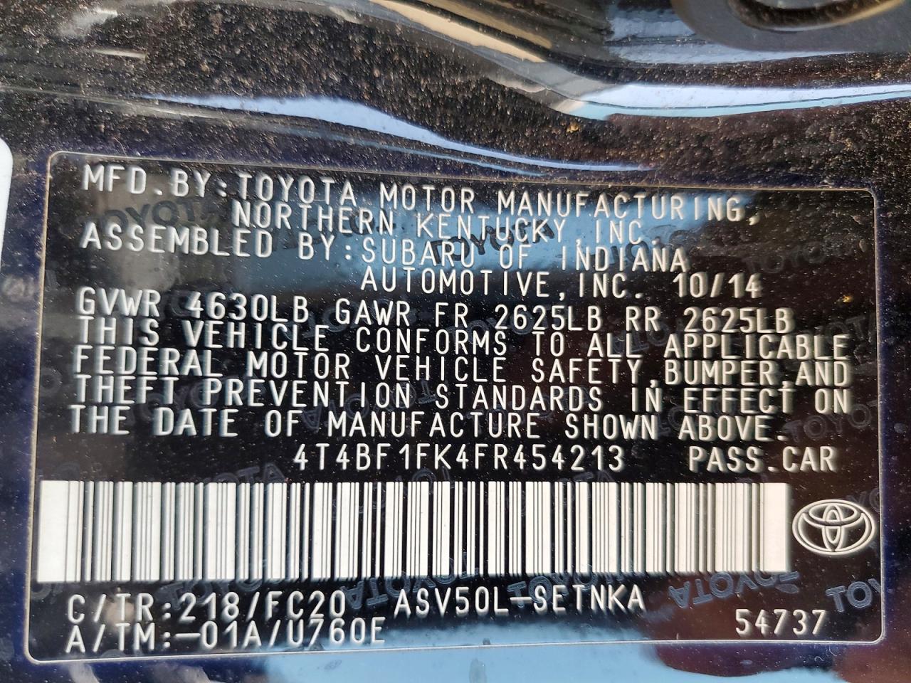 2015 TOYOTA CAMRY LE photo 34