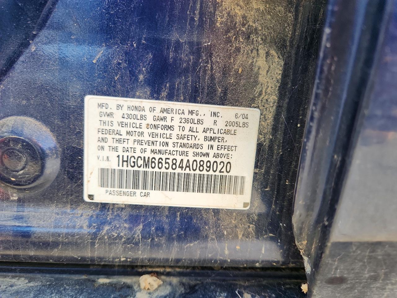2004 HONDA ACCORD EX photo 34