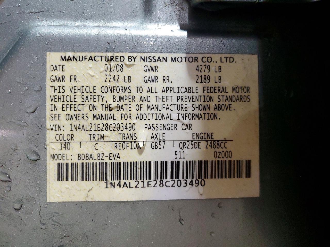 2008 NISSAN ALTIMA 2.5 photo 23