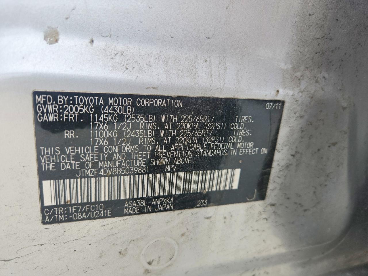 2011 TOYOTA RAV4 BASE photo 12