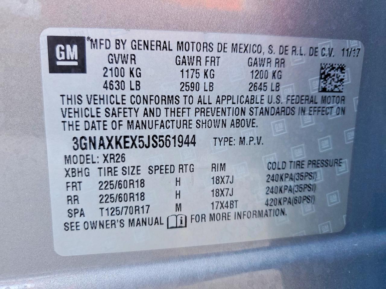 2018 CHEVROLET EQUINOX LT photo 27