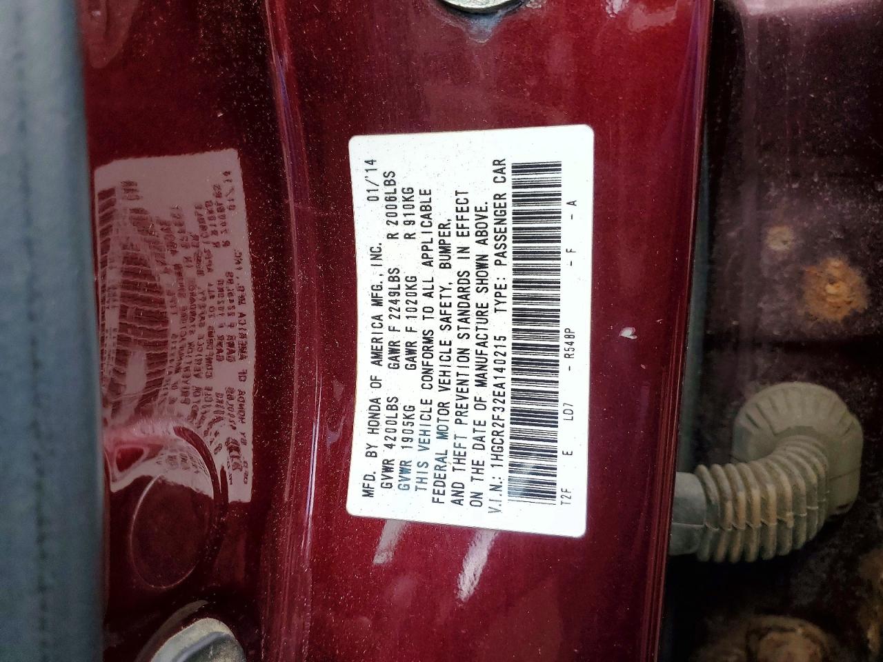 2014 HONDA ACCORD LX photo 23