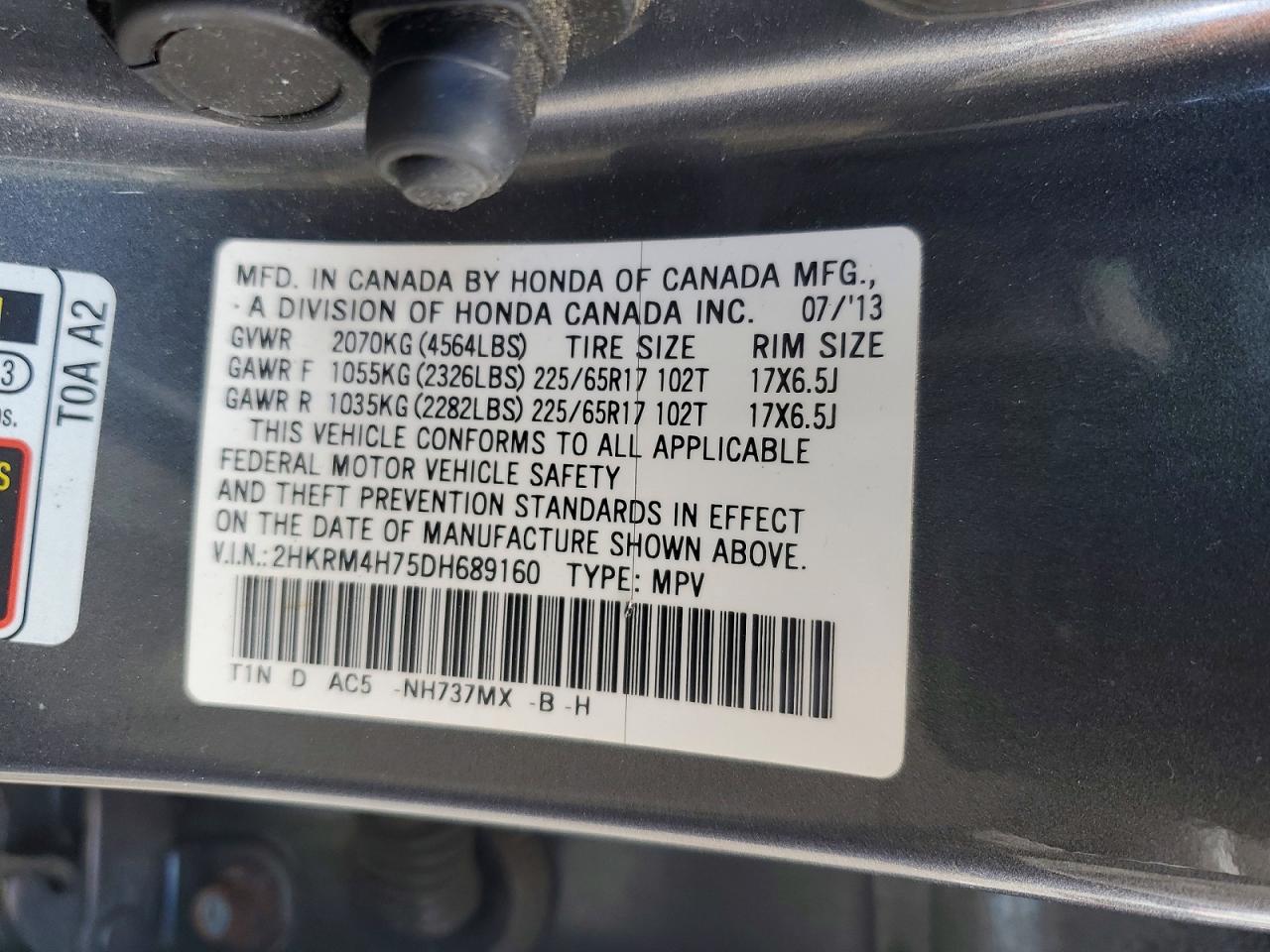 2013 HONDA CR-V EXL photo 27