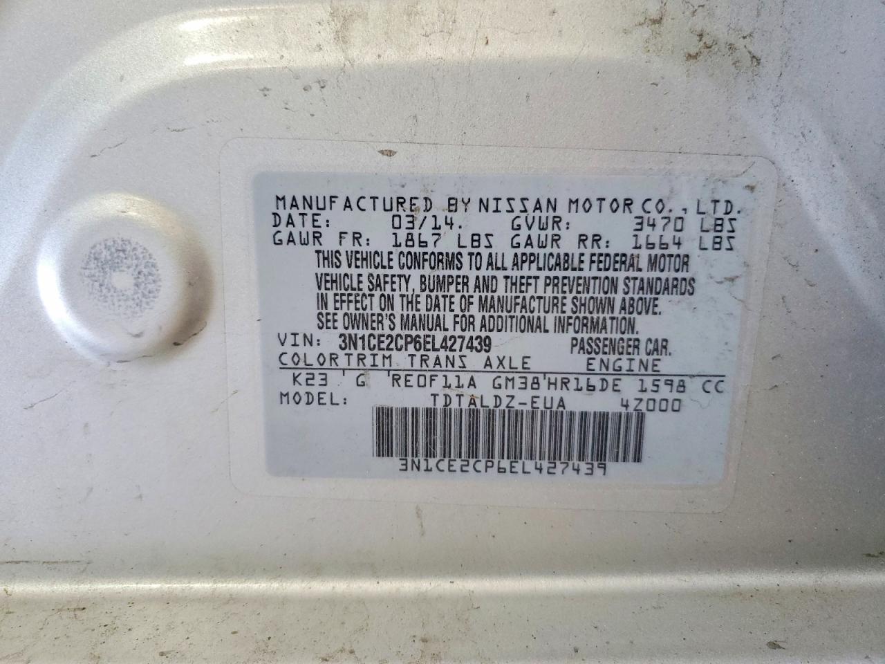 2014 NISSAN VERSA NOTE SV photo 37