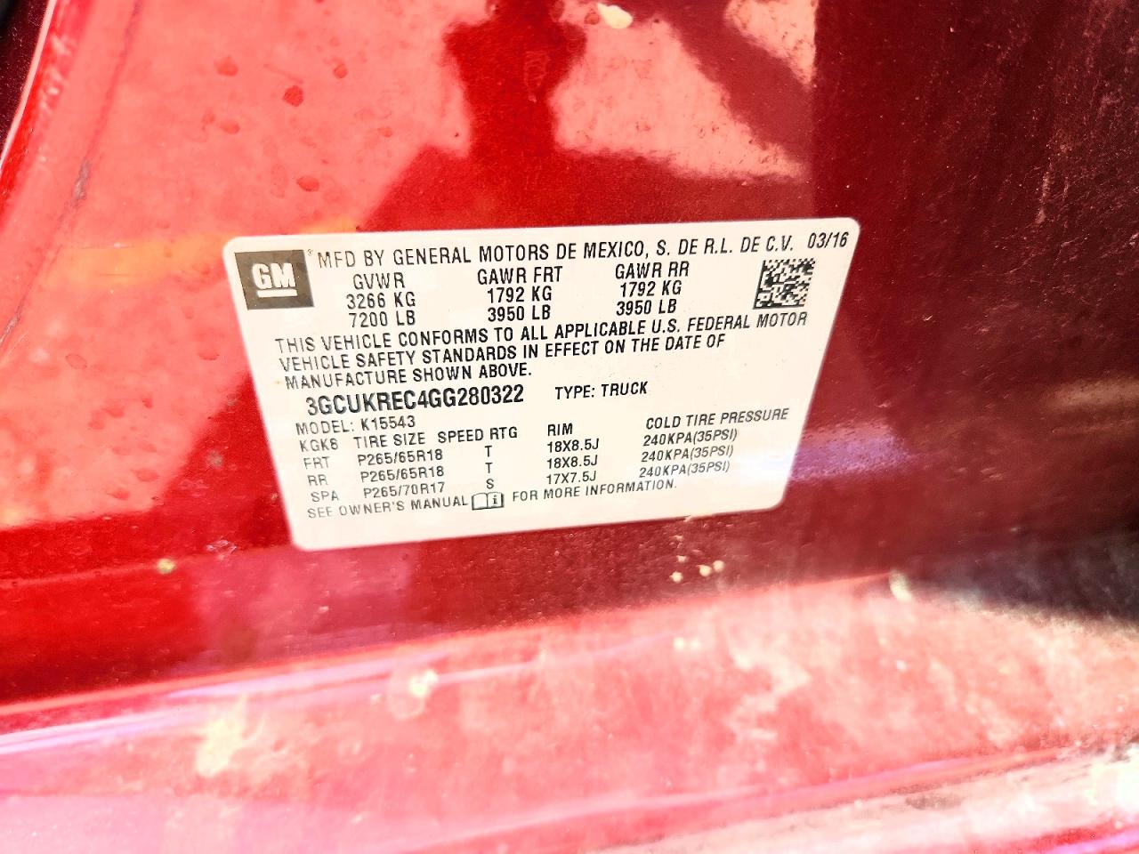 2016 CHEVROLET SILVERADO K1500 LT photo 34
