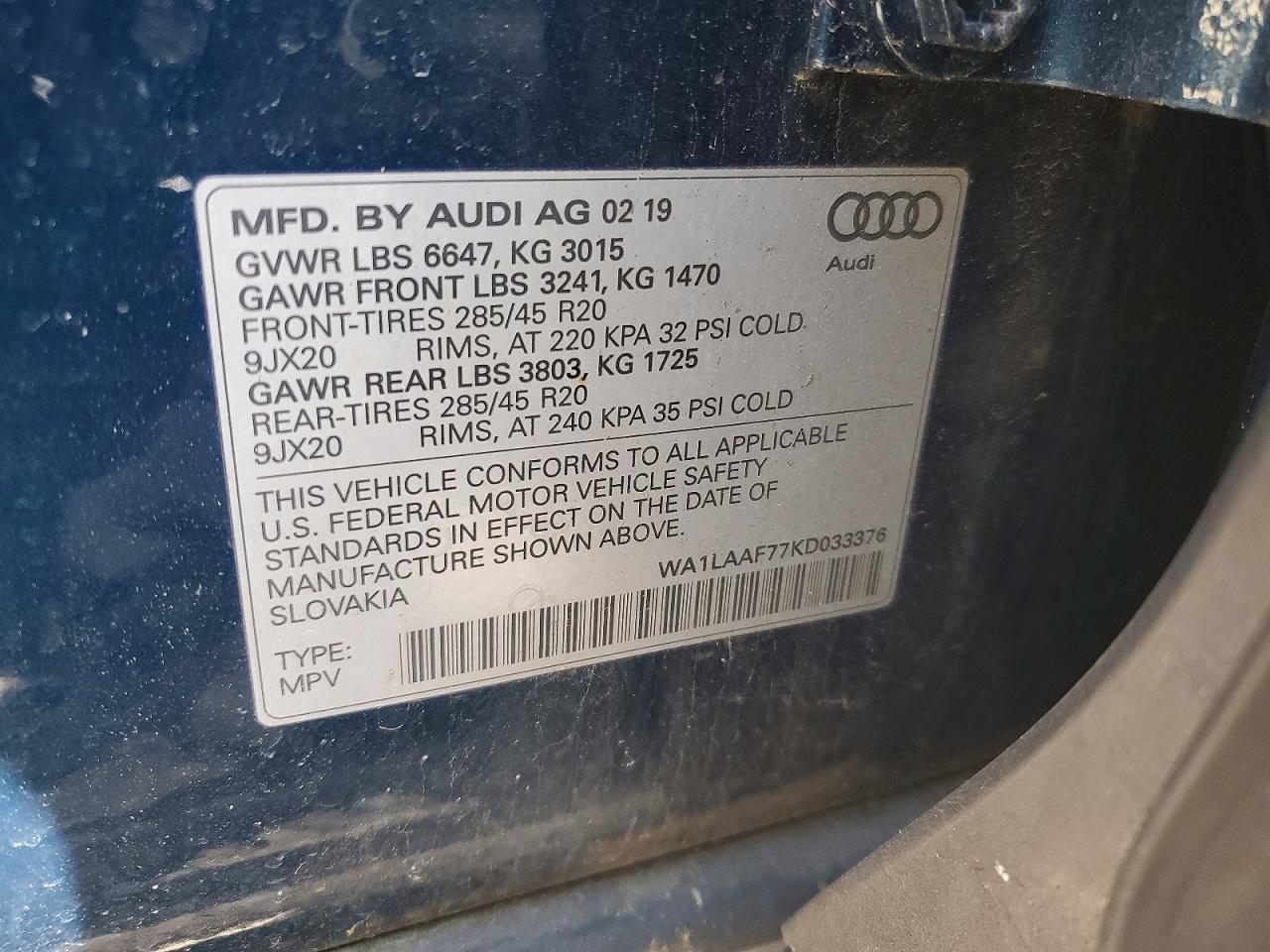2019 AUDI Q7 PREMIUM PLUS photo 13
