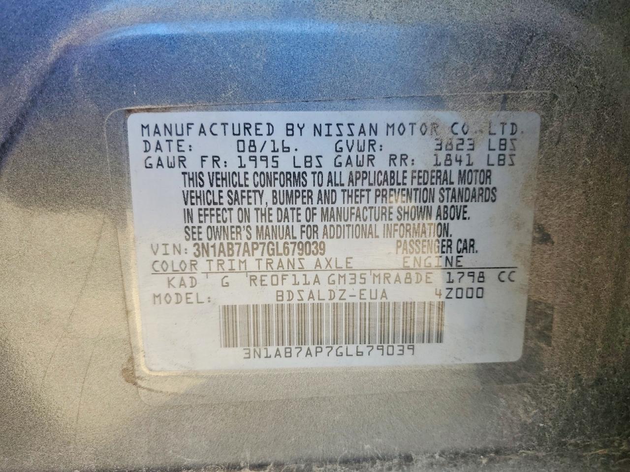 2016 NISSAN SENTRA SV photo 23