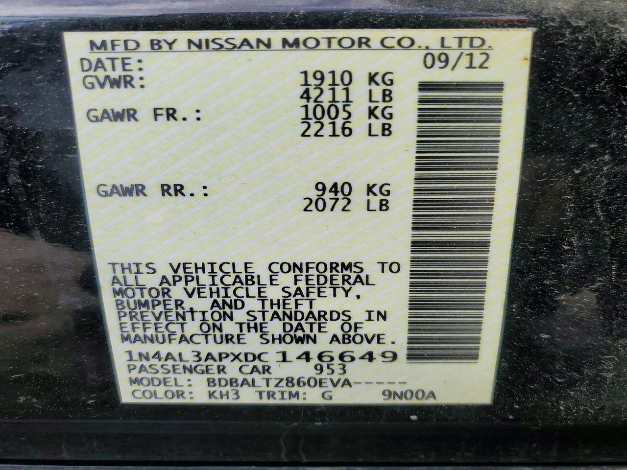 2013 NISSAN ALTIMA 2.5 photo 34