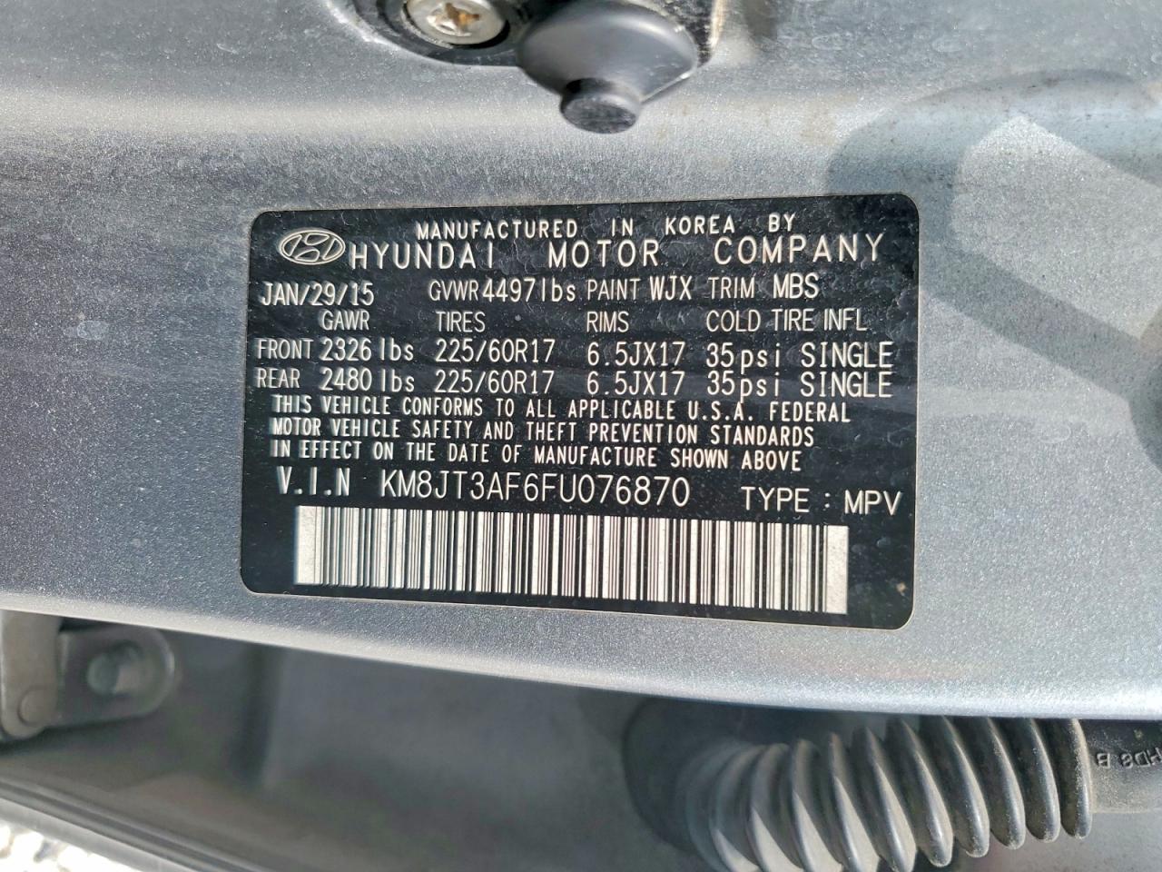 2015 HYUNDAI TUCSON GLS photo 27