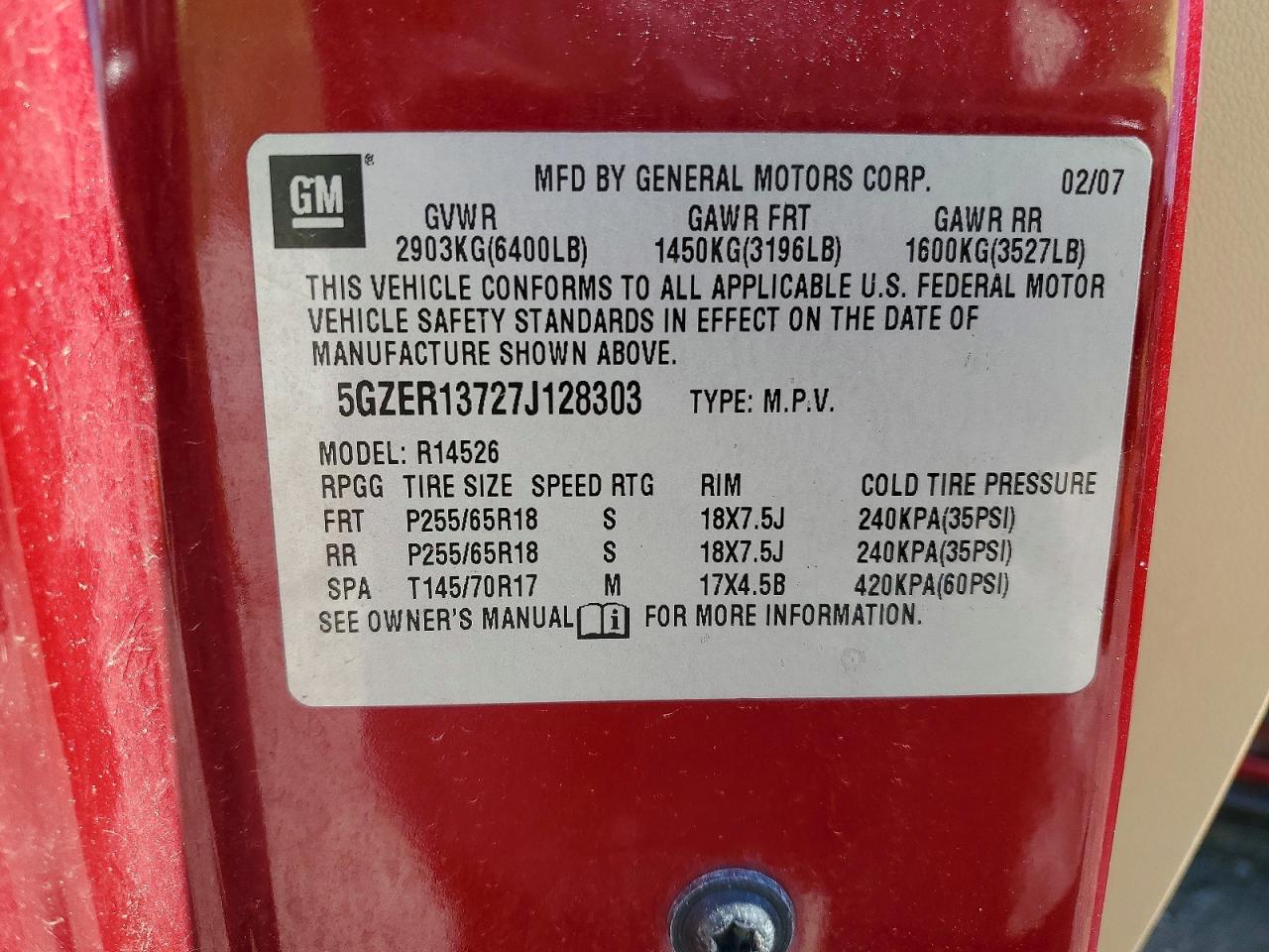 2007 SATURN OUTLOOK XE photo 23