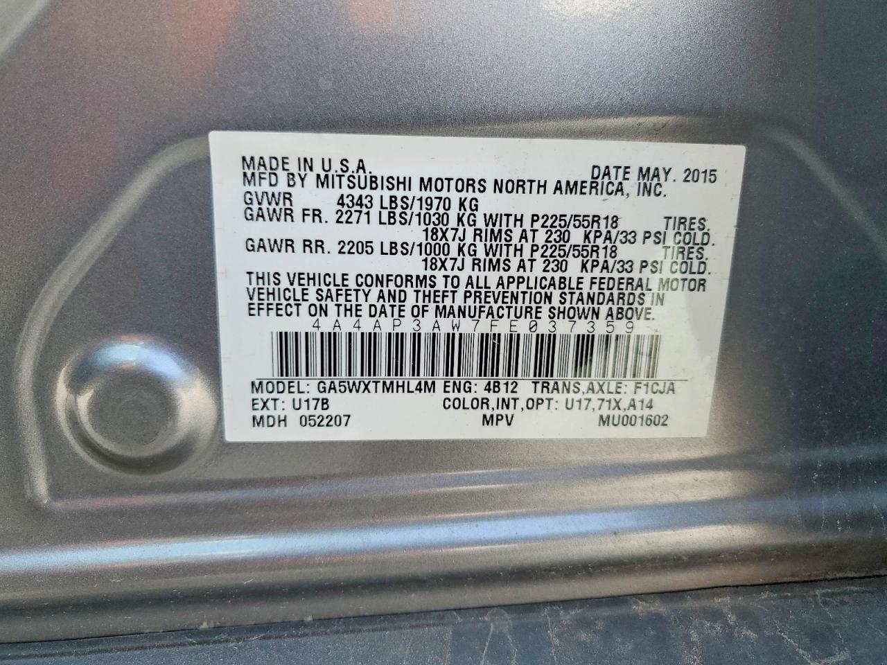 2015 MITSUBISHI OUTLANDER SPORT ES photo 25