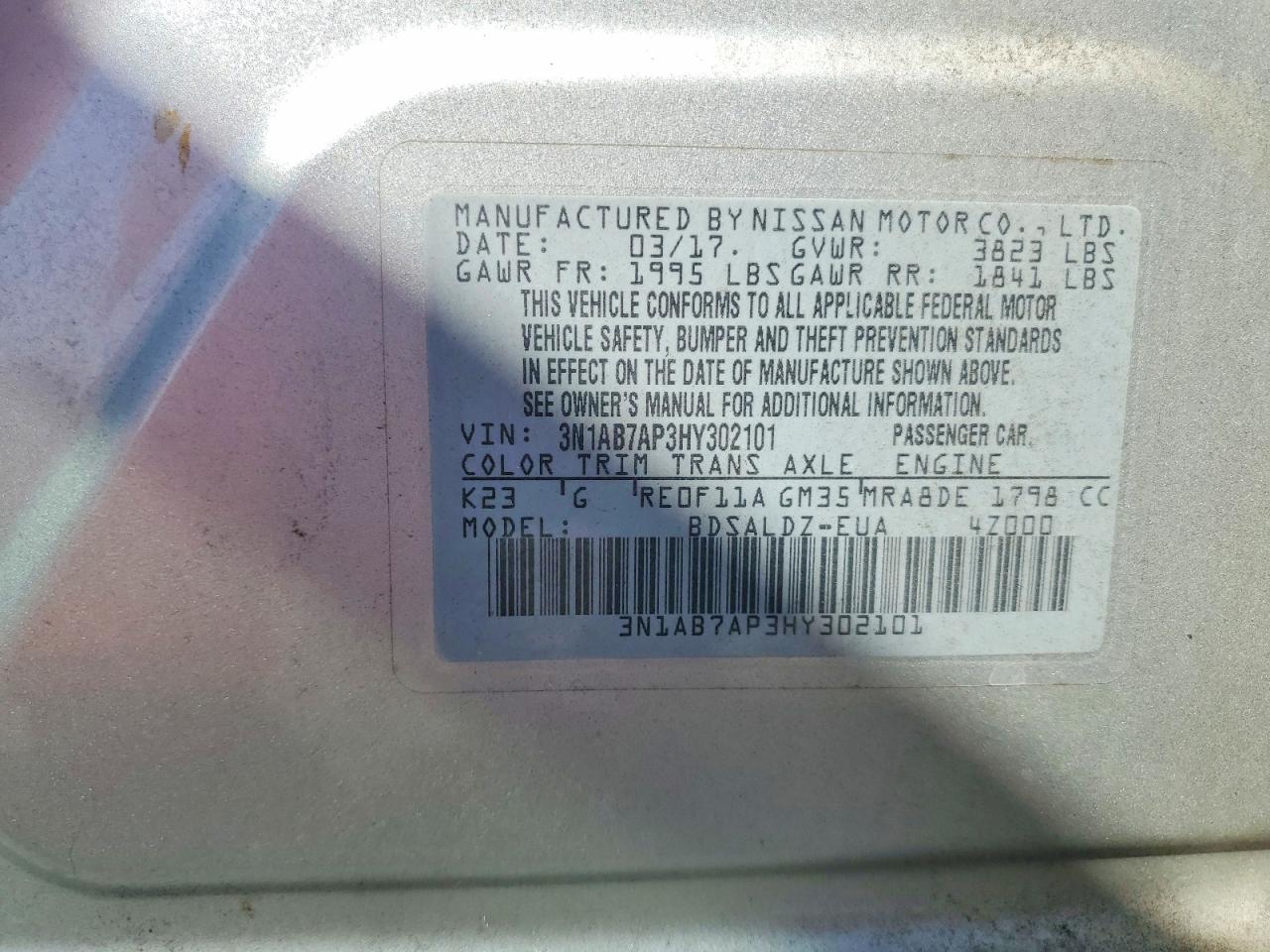 2017 NISSAN SENTRA SV photo 37