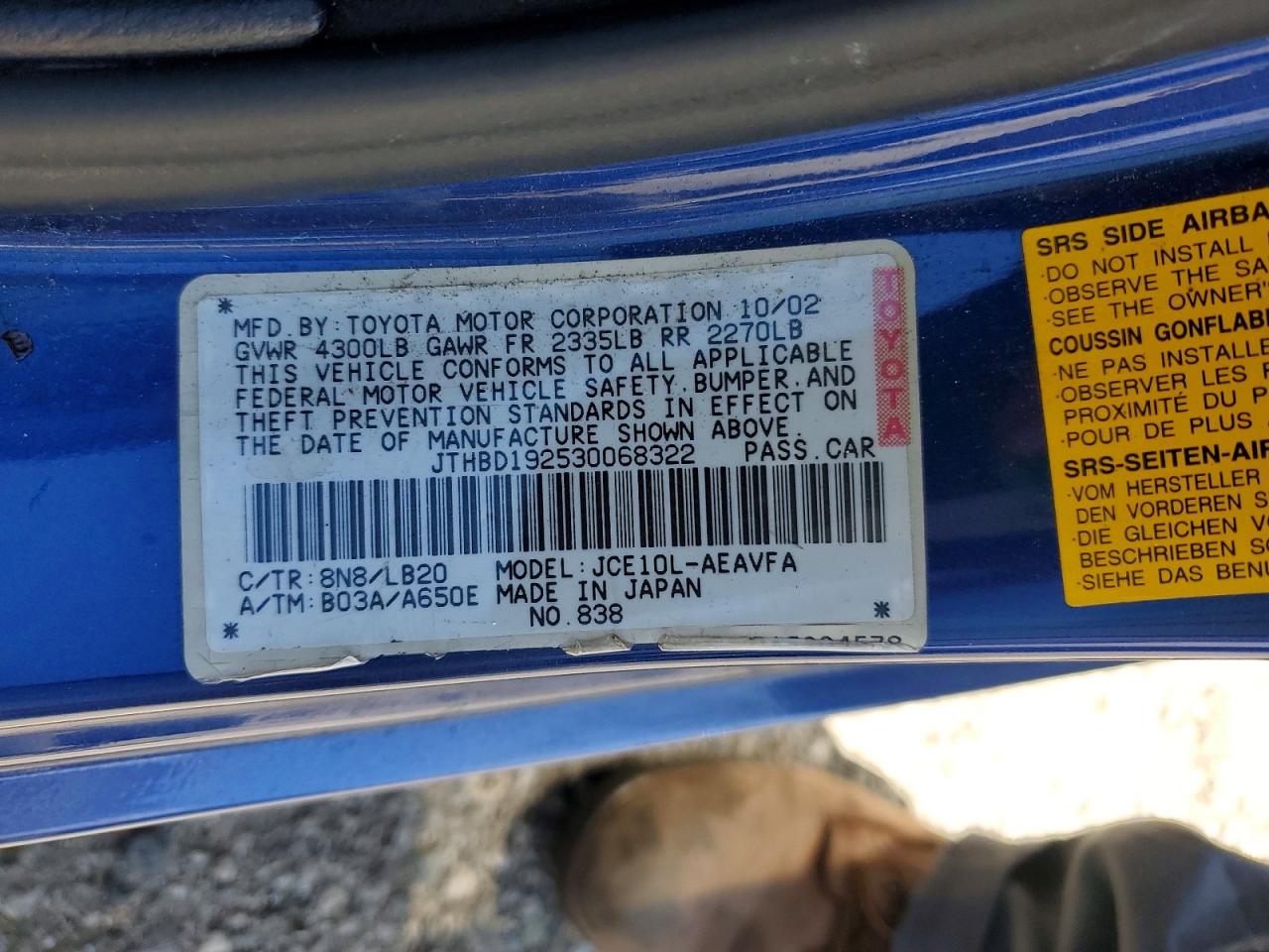 2003 LEXUS IS 300 photo 12