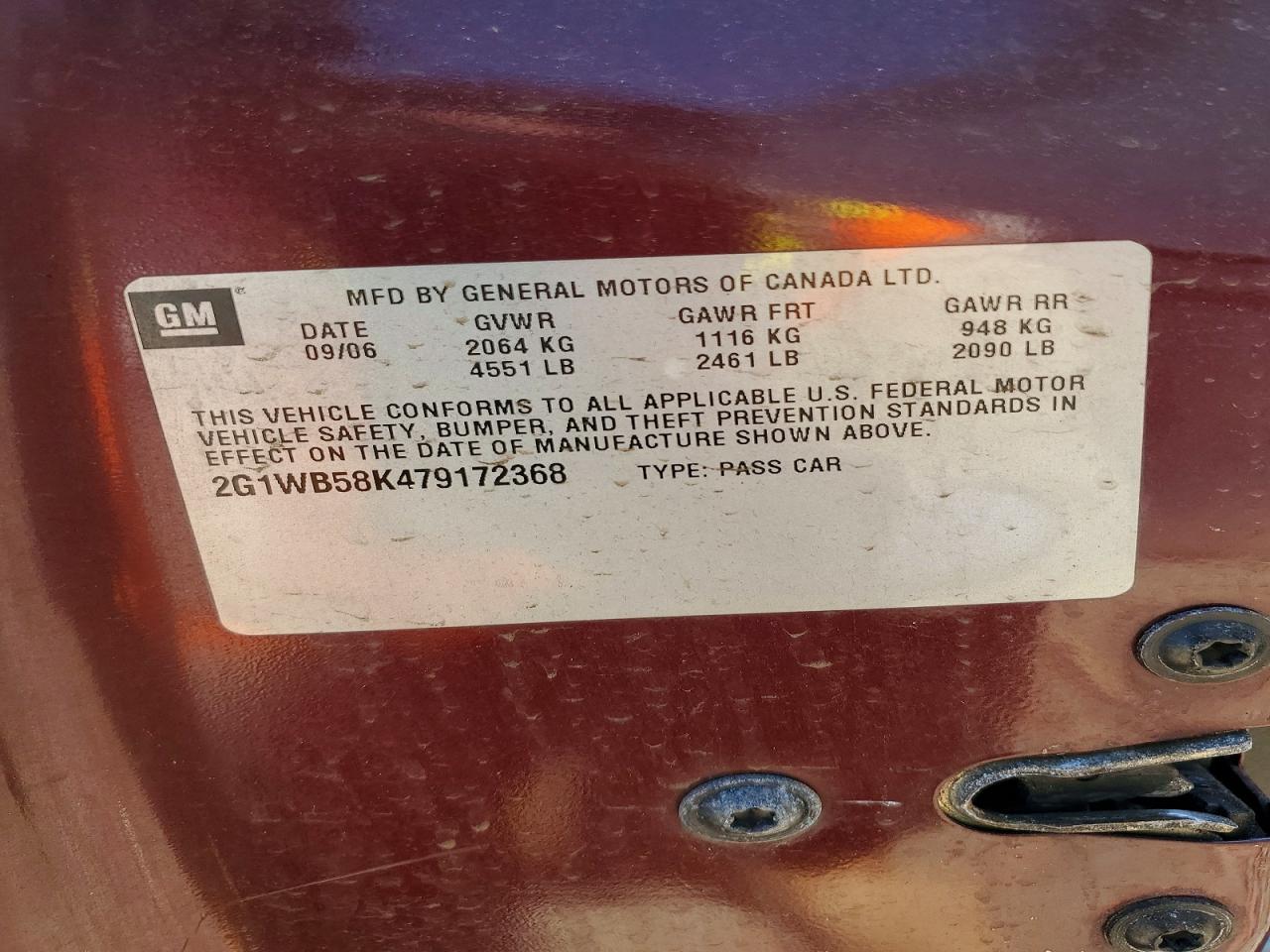 2007 CHEVROLET IMPALA LS photo 23