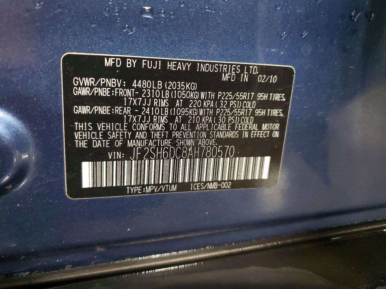 2010 SUBARU FORESTER 2.5X LIMITED photo 13