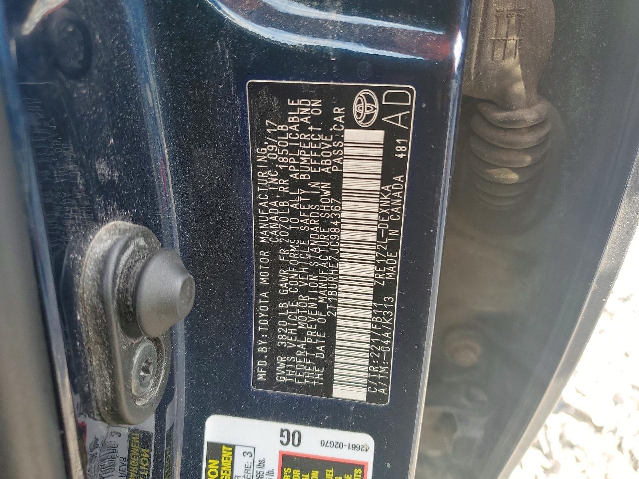 2018 TOYOTA COROLLA LE photo 37