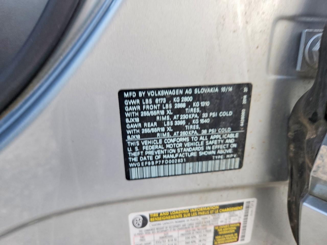 2015 VOLKSWAGEN TOUAREG V6 photo 40