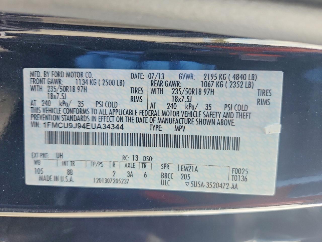 2014 FORD ESCAPE TITANIUM photo 37