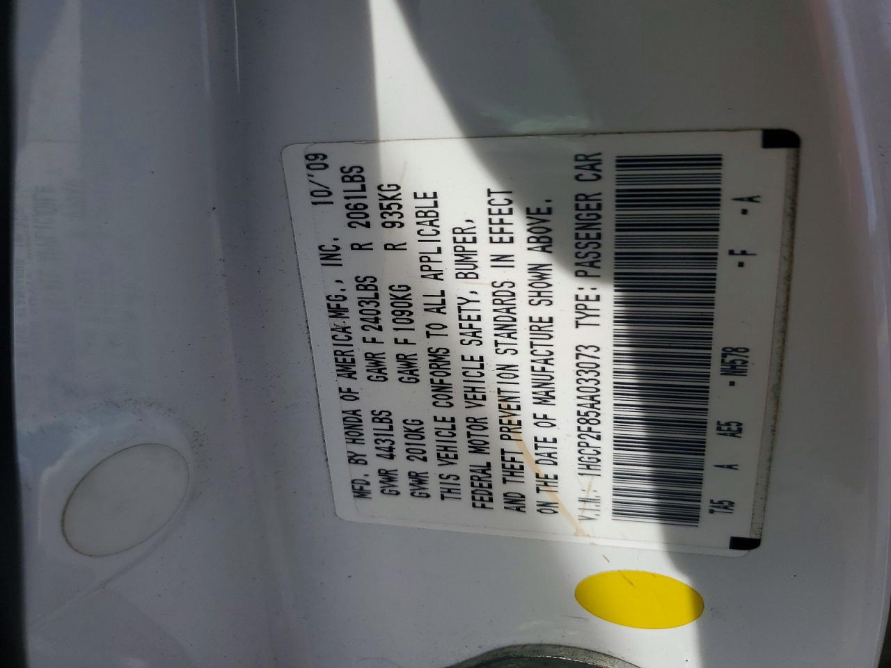 2010 HONDA ACCORD EXL photo 34