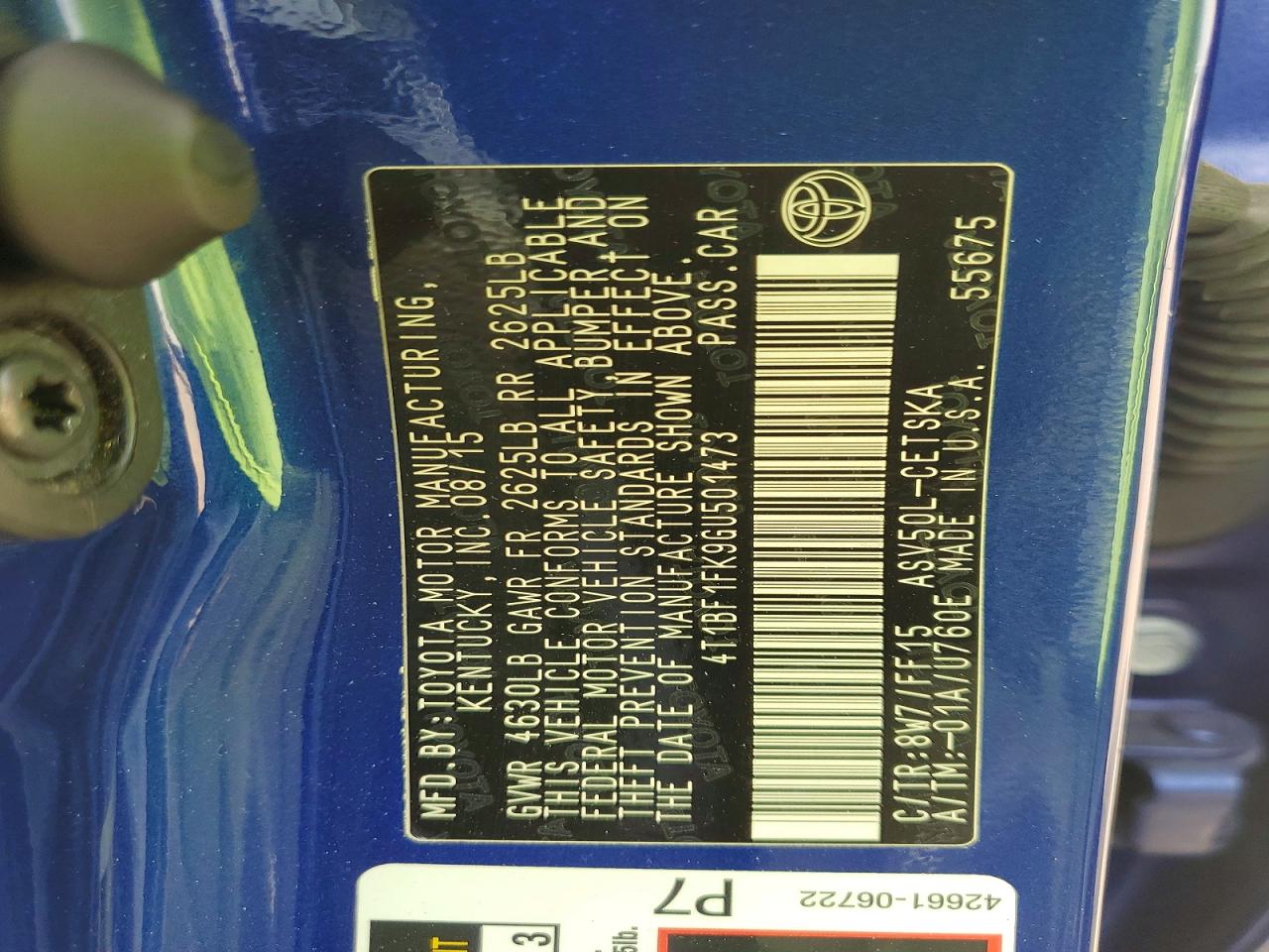 2016 TOYOTA CAMRY SE photo 34