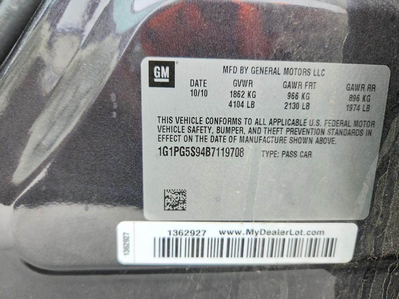 2011 CHEVROLET CRUZE LT photo 37