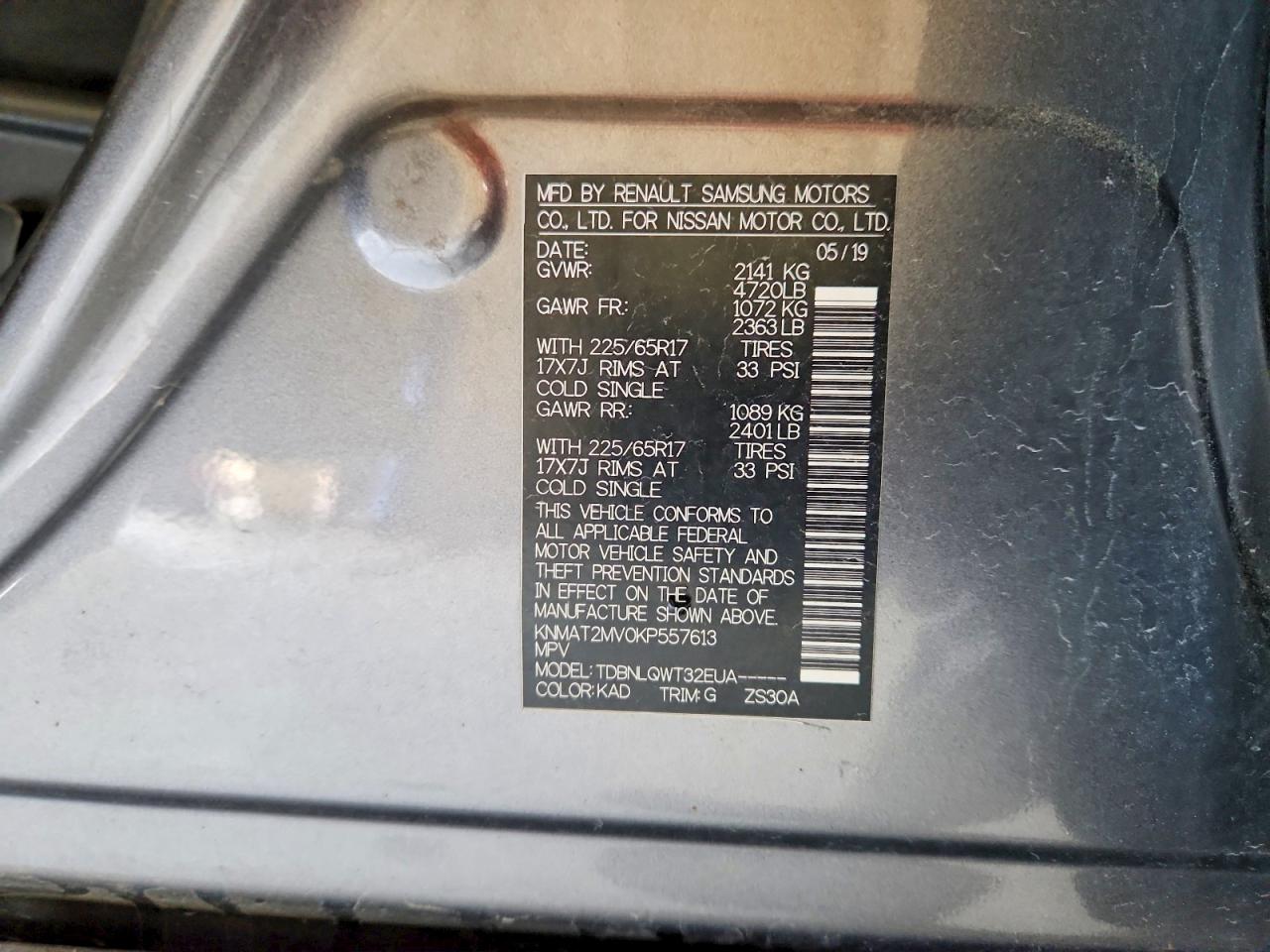 2019 NISSAN ROGUE SV photo 27