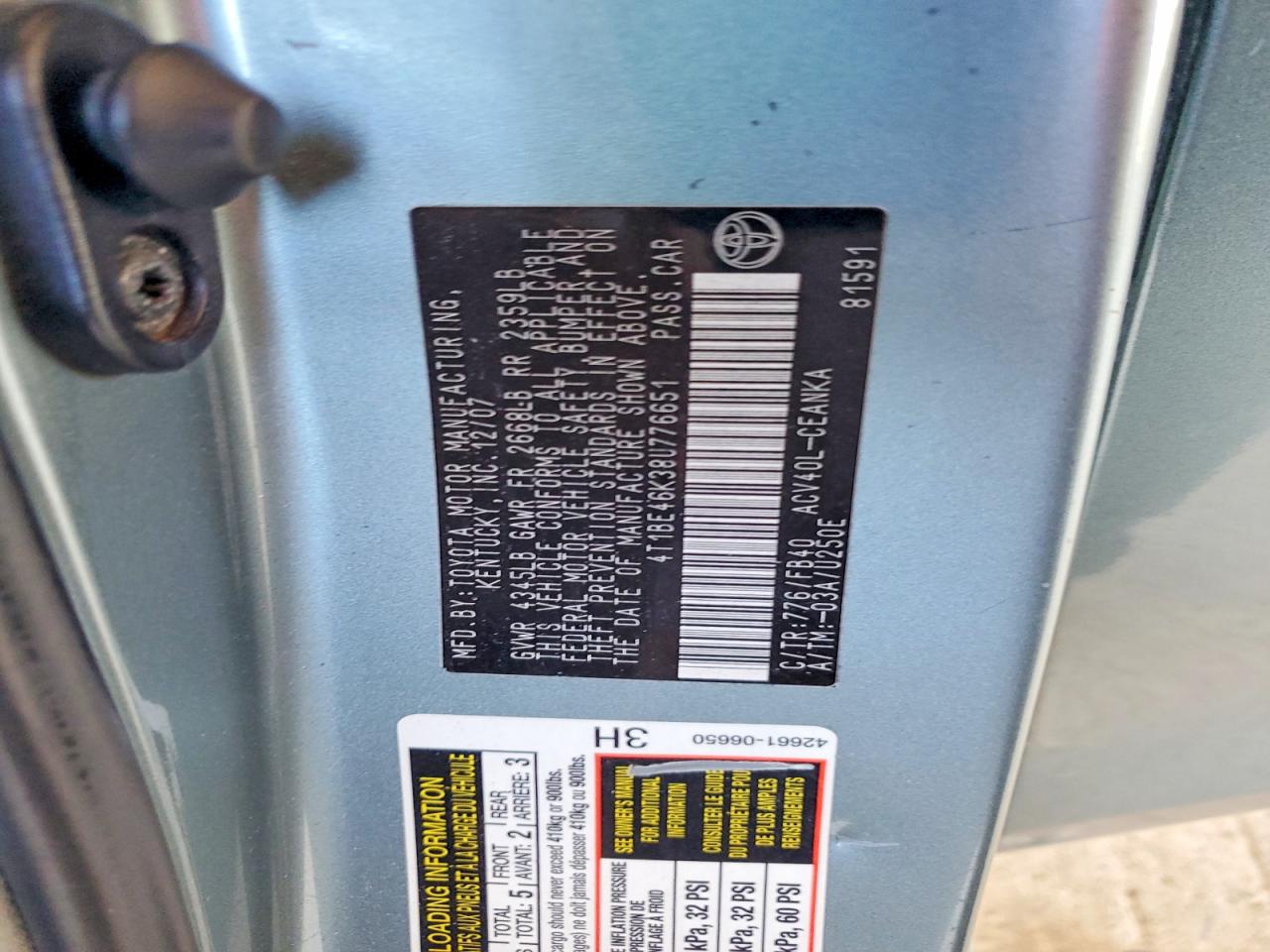 2008 TOYOTA CAMRY LE photo 23