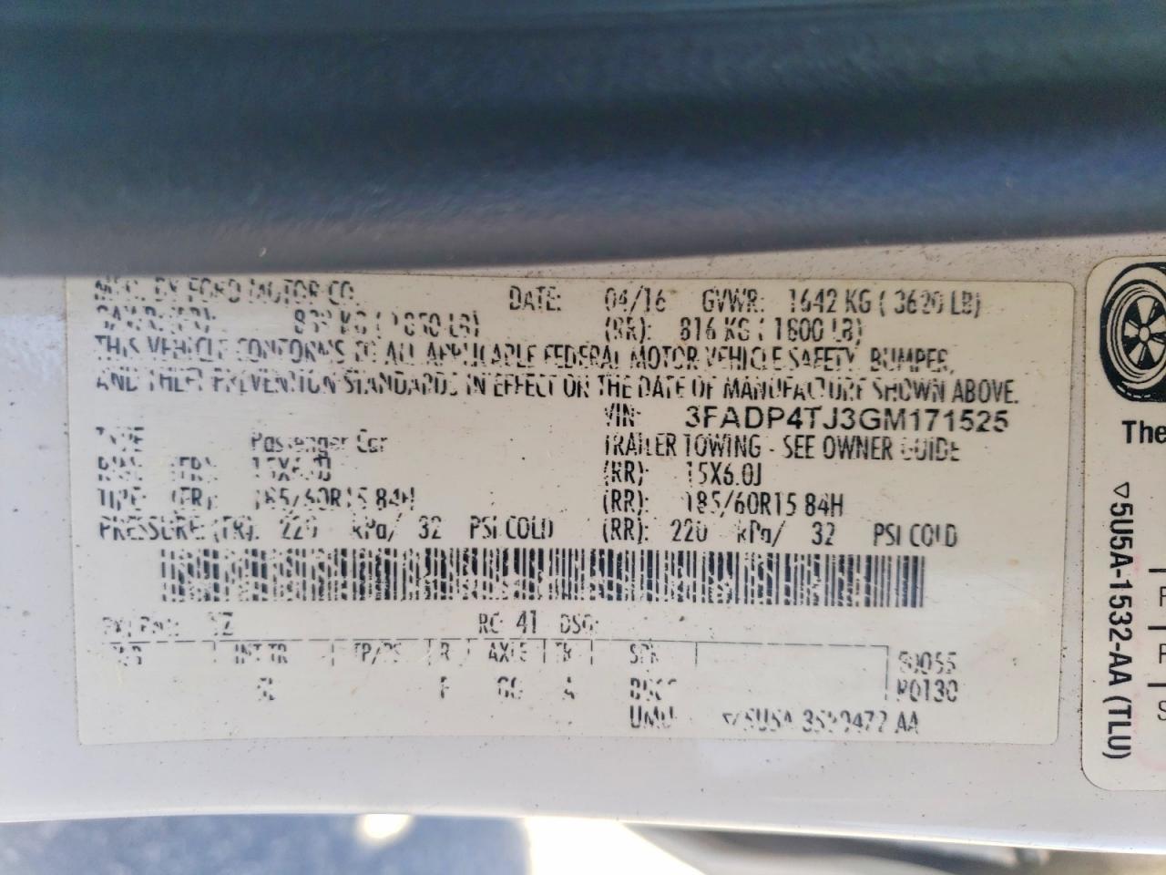 2016 FORD FIESTA S photo 23