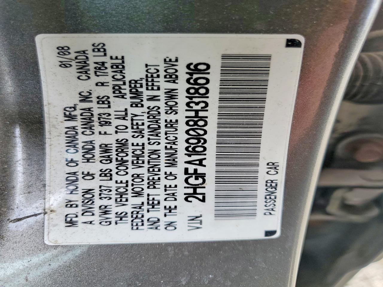 2008 HONDA CIVIC EXL photo 23