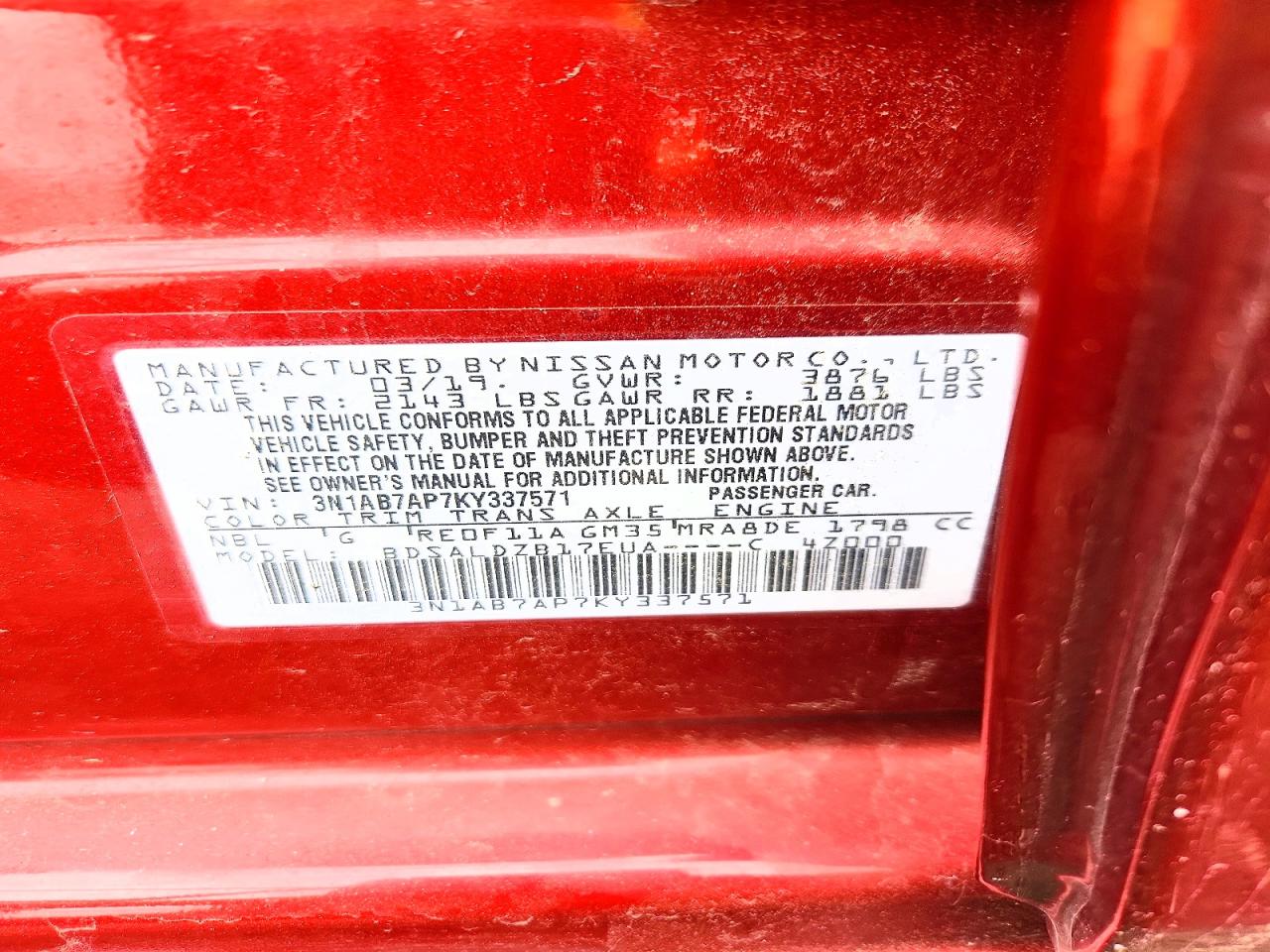 2019 NISSAN SENTRA SV photo 34